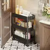 Armario de Almacenamiento Estrecho para Baño, Carrito Multifuncional Móvil con Ruedas, Gabinete Angosto para el Espacio Junto al Inodoro
