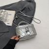 Bolsa de balde portátil feminina verão 2025 nova moda elegante bolsa de corrente xadrez de diamantes bolsa de nicho têxtil bolsa transversal multifuncional