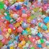 Acessórios de alta qualidade para corrente de celular DIY, com contas coloridas tridimensionais de desenho animado fofo, bolha, fosco, furo reto, material UV