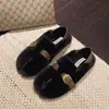 Pantuflas de Moda para Mujer, Estilo Celebridad de Internet, Planas, de Piel Sintética, para Viajes al Trabajo, Nuevas para Otoño/Invierno 2026, Zapatos de Algodón de Gama Alta, Puntera Cerrada, Suela Suave
