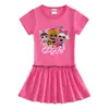 2023 Novo Desgaste de Verão Estilo Coreano Desgaste Infantil Vestido de Manga Curta Algodão Saia Fina Estilo Ocidental Plissado do Bebê