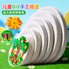 Pratos de Papel Brancos Descartáveis para Jardim de Infância, Materiais de DIY para Crianças, Pratos Redondos para Pintura Artística, Pratos para Bolo de 8 polegadas