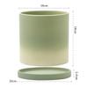 Vaso de flores em chamas liso cerâmico verde oliva com furos com bandeja orquídea de pele de tigre de flor verde respirável absorvente