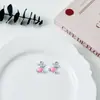 Retro Diamante Corazón Corazón Hueco Oso Accesorios de Joyería Collar Colgante DIY Pendientes Pendientes