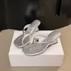 Impresionantes chanclas de tacón de cuña para mujer, nuevo calzado de verano para exteriores, sandalias de tacón alto estilo hada para vacaciones