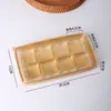 Caja de embalaje de pastel de hielo de frijol mungo de aguacate de 8 piezas estilo chino, caja de embalaje de conservación desechable color dorado para pastel de pasta de frijol de durazno