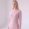 Sunshine de Invierno 340G para Mujer Cuello Alto Cuello Redondo Doble Cara Felpa Cepillada Otoño/Invierno Camiseta Térmica