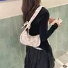 2026 nueva bolsa cruzada de pana con lazo y forma de corazón estilo coreano, bolso de hombro de moda para mujer, bolsa cuadrada versátil y chic
