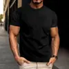 Venta al por mayor transfronteriza Europea y Americana 2025 Verano Nuevas Camisetas de Manga Corta para Hombre Color Sólido Transpirables Ajustadas Tops Camisetas Deportivas de Moda