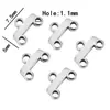 Conector de colgante plano de una pieza con base porosa de acero inoxidable, hebilla para pulsera, collar, pendiente, accesorios de joyería para bricolaje