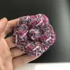 Broche de flor de camélia de alta qualidade, 6,6 cm de altura, tecido de tweed multicolorido, formato super