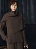 Braga de Punto Irregular para Mujer, Nuevo Jersey de Cuello Alto Otoño e Invierno, Bufanda Chal en Capas, Grueso