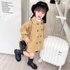Gabardina Abrigo para Mujer y Niño de Primavera y Otoño Estilo Western Infantil Personalidad Tendencia Coreana Doble Botonadura Lazo Celebridad de Internet Abrigo