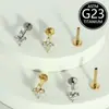 Item Popular Transfronteiriço: Piercing Labial de Titânio F136 6-10mm com Brincos de Zircônia em Formato de Flor, Piercings de Cartilagem, Atacado de Fábrica em Estoque