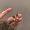 Pendientes de esmalte marrón café para otoño e invierno, nuevos pendientes de moda retro sencillos para mujer, pendientes de viento frío