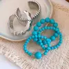 Pulsera geométrica de cuentas acrílicas transfronteriza europea y americana, diseño de nicho exagerado, lujo ligero, sensación de alta gama, accesorio de mano personalizado