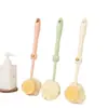 Cepillo de baño dos en uno, cepillo de baño de mango largo y cerdas suaves, toalla de baño, bola de baño, potente cepillo de baño para la espalda
