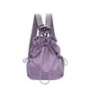 Mochila versátil japonesa e coreana transfronteiriça, adequada para estudantes universitárias, para o trajeto diário, com fecho de cordão, pode ser usada como mochila de ombro único ou duplo, leve