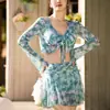 Traje de Baño de Comercio Exterior para Mujer 2026 Estilo Europeo y Americano Bikini Conjunto de Tres Piezas Moderno Estampado Sexy Bikini Push-Up Traje de Baño