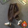 Calça Infantil Menino Outono e Inverno Calça Quente 2025 Nova Bebê Inverno Veludo Espessado Casual Calça de Algodão