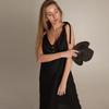 Camisola de Noche Negra Transpirable, Holgada, Cómoda, Suave, 100% Algodón, Estilo Europeo y Americano 2026, Ropa de Casa Exclusiva Transfronteriza para Mujeres, Venta al por Mayor