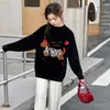 Suéter de Lã de Visão para Meninas Inverno 2026 Novo Modelo Top de Tricô Quente Infantil para Meninas, Suéter de Lã Engrossado para Meninas Mais Velhas