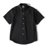 Yidao Vintage 2026 Verão Nova Camisa Simples de Cor Sólida Manga Curta Masculina Retrô Solta Botão Meia Manga Camisa