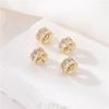 Zhongxing joias 14k banhado a cobre cor de ouro real micro cravejado zircônia contas redondas pulseira de joias diy material de contas para pulseira