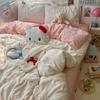 Juego de cama Clase A de Algodón Puro de Cuatro Piezas Juego de Cama de Algodón Puro de Tres Piezas Sábanas Funda de Edredón Funda de Edredón Cama Sábanas Dormitorio de Estudiantes Juego de Tres Piezas 4