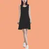 Vestido de Verão Feminino Sem Mangas de Comprimento Médio Plus Size para Meninas Gordas m Efeito Emagrecedor Camisola com Alças que Pode Ser Usada Fora