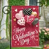 Bandera de Jardín Moderna para el Día de San Valentín 2026 Poliéster Estampado de Corazón Aniversario Boda Bandera para Exteriores Bandera de Césped