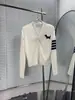 Cardigan de Lã Estilo College da Marca Trendy 23, Novo Estilo, com Gola Jacquard e Mangas de Quatro Barras