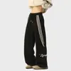Pantalones Deportivos de Peso Pesado Holgados para Hombre, Pantalones Grises de Pierna Ancha Estilo Retro Americano de Primavera, Pantalones Casuales para Adolescentes y Hombres