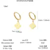 Pendientes de Acero Inoxidable Chapado en Oro de 18k Estilo Dulce de Bosque Japonés Coreano Flores Pequeñas Pendientes de Trébol de Cuatro Hojas Lisos Retro para Mujer