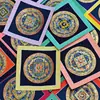 Thangka Pintado a Mano de 17 cm con el Mantra de Seis Palabras, Decoración de Mesa Mandala de Paz, Pintura Decorativa Nepalesa del Mantra del Corazón de Guanyin para Exhibición