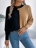 Liquidación Otoño/Invierno 2026 Suéter Pulóver Casual Europeo y Americano con Bloques de Color y Mangas Raglán, Moda Femenina Independiente Transfronteriza Europea y Americana