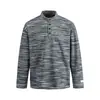 Yidao Vintage 2026 Outono Novo Tendência Retro Japonesa Design de Gola Henry Camiseta Casual Solta Masculina de Manga Longa