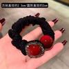 Internet Popular Ano Novo Fortune Square Hair Ring Feminino Estilo Coreano All-match Rabo de Cavalo Bola Cabeça Borracha Tendão Este Ano Acessórios para Cabelo