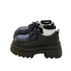 Mocasines de suela gruesa para mujer, nuevos zapatos de mujer otoño 2026, zapatos negros de cuero estilo británico, zapatos de vestir versátiles que aumentan la altura