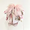 Elegante pinza para el pelo de lazo con cintas para mujer, pinza floral para coleta, pinza para semi-recogido suave y elegante, pinza de tiburón