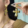 Moda Europea y Americana Colgante Simple de Cruz Collar Pendientes Estilo Retro Francés Lujo Ligero Joyería de Alta Gama de Moda Nuevo Estilo