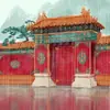 Estúdio Fotográfico Pano de Fundo Chinês Fotografia Infantil Fantasia Vermelha Ano Novo Retrato de Família Papel de Fundo