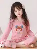 Pijama de Algodón Puro para Niñas Primavera y Verano 2025 Pantalón Largo de Manga Larga para Niños Ropa de Aire Acondicionado para Niños Traje de Casa para Niña Pequeña