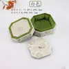 Caja de joyería de dos partes imitación brocado Song, caja octagonal para guardar pulseras, caja de almacenamiento de doble tapa, caja de brocado, joyero, caja para accesorios