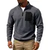 Sudadera con capucha y cremallera de manga larga, cálida, funcional, con cuello alto, para hombre, de forro polar, con bolsillos, deportiva, de peso pesado, para otoño e invierno, transfronteriza