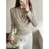 Heartbeat Crush Ge Ming Otoño Nuevo Top para Mujer Capa Base Interior Encaje Camiseta de Manga Larga BN685