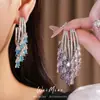 Pendientes de Plata Recubierta de Oro Real de 18K con Aguja de Plata, Zirconia y Borla de Gota de Agua, Pendientes de Lujo Ligero de Gama Alta, Exquisitos Accesorios para Orejas Estilo Palacio