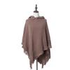 Comércio exterior outono e inverno Nova malha capa capa xale monocromático pullover Cabo suéter capuz xaile fabricantes