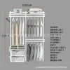 Armario metálico modular 1.1-2.5 m de ancho perchero abierto apartamento pequeño perchas dormitorio columna AA almacenamiento