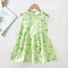 Vestido de Algodón Floral para Niña Falda de Princesa de Algodón para Niños Falda de Bebé Falda de Verano sin Mangas para Niños Grandes